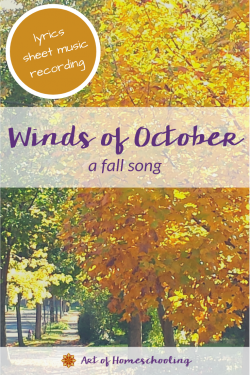 Winds of October - a fall song with lyrics, sheet music, and recording
